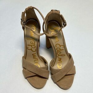 NWOT Sam Edelman Tan Suede Ankle Strap Heels Size 7